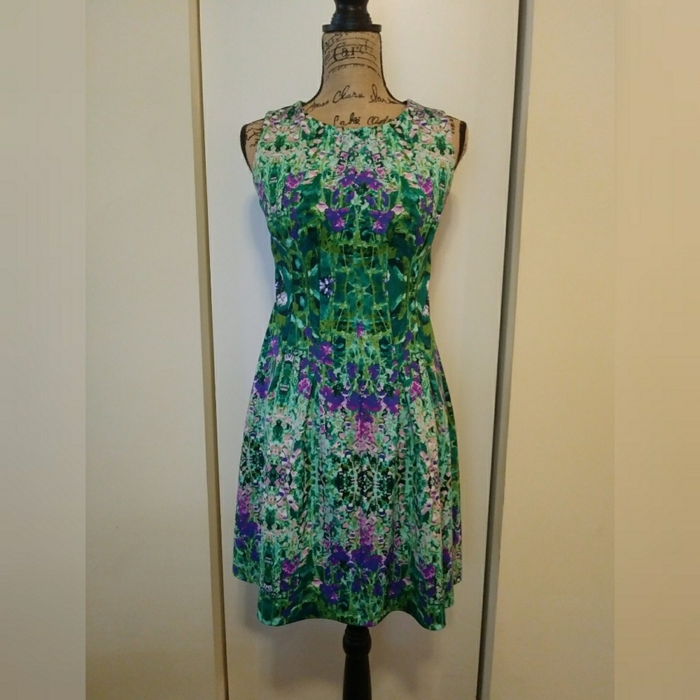 10 - Cynthia Rowley Fit and Flare Water Color Fit and Flair Dress, Size 6
